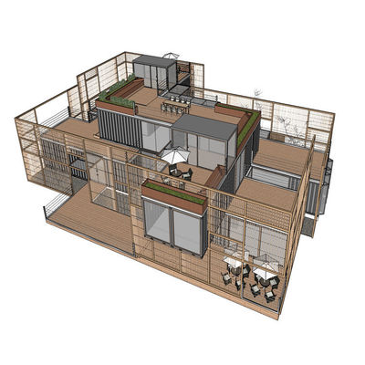 Γρήγορη εγκατάσταση Prefab Container House με PVC συρόμενο παράθυρο φωτιστικά αξεσουάρ