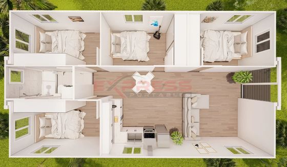 Προετοιμασμένο σπίτι για 20ft 40ft επεκτάσιμη αναδιπλούμενη κατασκευή κτίριο