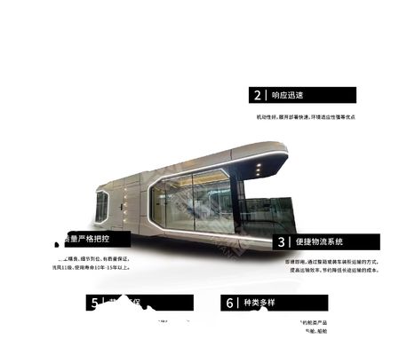 Εξωτερικό Prefab Space Capsule House με πλεονέκτημα γρήγορης εγκατάστασης