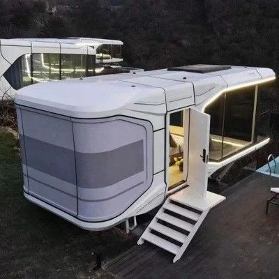 Μεταφορτωτές κάμπινγκ κάψουλες βίλες Maison Prefabriquee