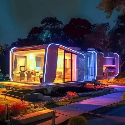 Μεταφορτωτές κάμπινγκ κάψουλες βίλες Maison Prefabriquee