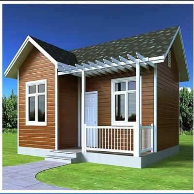 Ξύλινο μικροσκοπικό σπίτι σε λευκό / γκρι / μαύρο με πάτωμα 18mm MgO