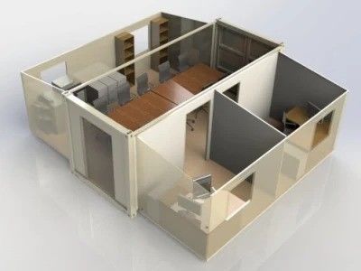 Εξωτερική δομή από χάλυβα Λοξοφόρο σκευόσπιτο με κινητή αναδιπλούμενη κεκλιμένη στέγη