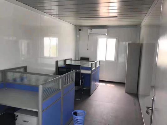 Αποσυναρμολογητέο σχεδιασμό Flat Pack Container House σε λευκό/γκρίζο/μαύρο πάτωμα 18mm MgO board