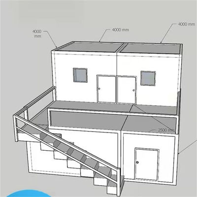 20ft / 40ft προκατασκευασμένα επίπεδα πακέτα προκατασκευασμένα σπίτια για REACHTOP μοντελοποιημένο