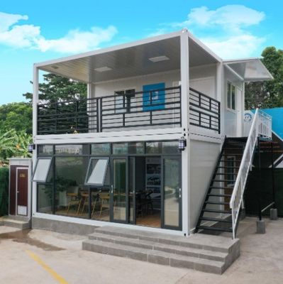 Σύγχρονο Δύο στρώσεις Flat Pack Container Prefab House για 20ft 40ft